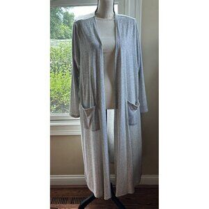 NWT LulaRoe‎ Sarah Cardigan Duster, Size XL, Light Gray White Heathered, NEW